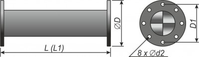 Статический  миксер (статический смеситель) из нержавеющей стали фланцевый
